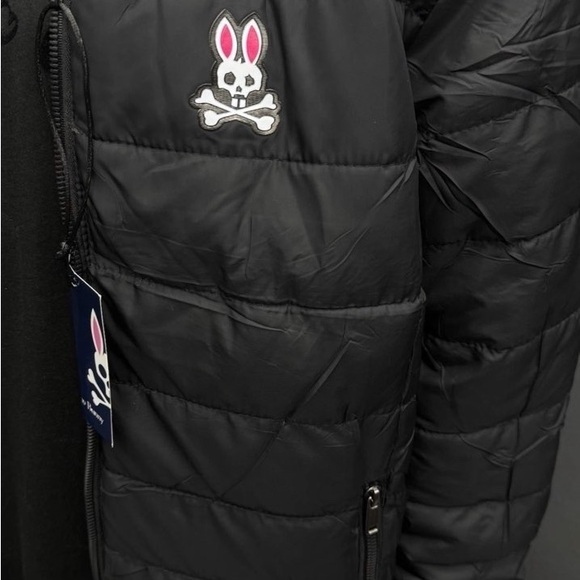 New Psycho Bunny Puffer Jacket Size Medium (Black) Mens Full Zip Jacket - Picture 3 of 3
